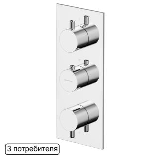 Смеситель термостат скрытого монтажа на 3 потребителя WHITECROSS Y Y1238CR хром